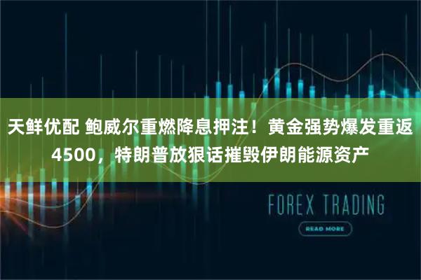天鲜优配 鲍威尔重燃降息押注！黄金强势爆发重返4500，特朗普放狠话摧毁伊朗能源资产